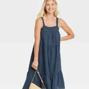 Women's Sleeveless Crochet Trim Dress - Universal Thread™ Size M New Wit…